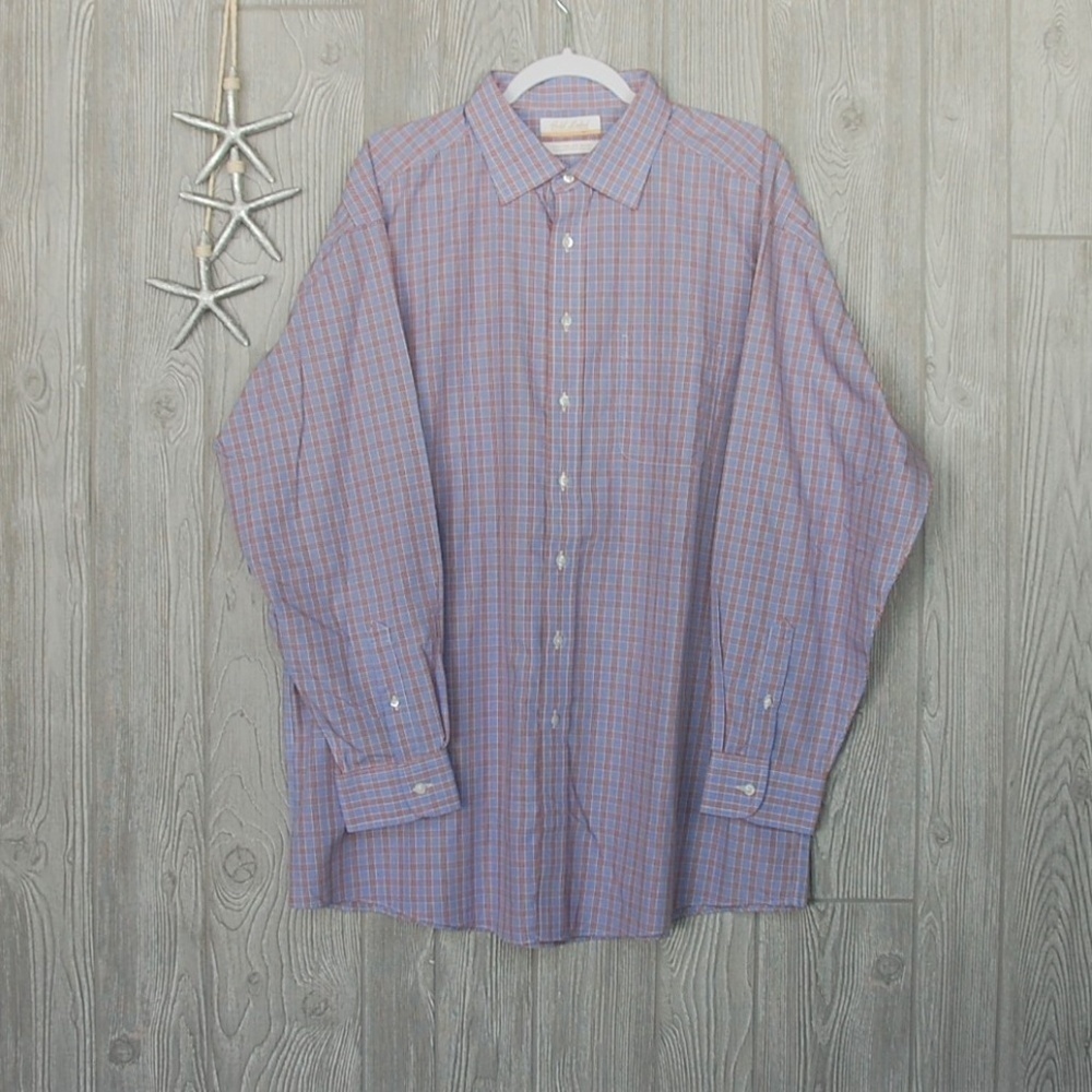 Roundtree & Yorke Gold Label Non Iron Check Shirt Size 17.5/35